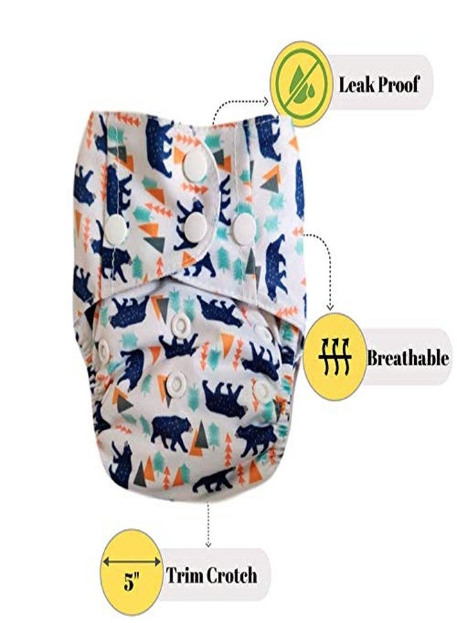Apple Blossoms Reusable Cloth diaper for babies 3M to 3Y | CPSIA Certified 300+wash |Washable & Adjustable Snap Button | pack includes 1 Diaper with 2 organic Bamboo cotton inserts - Image 3