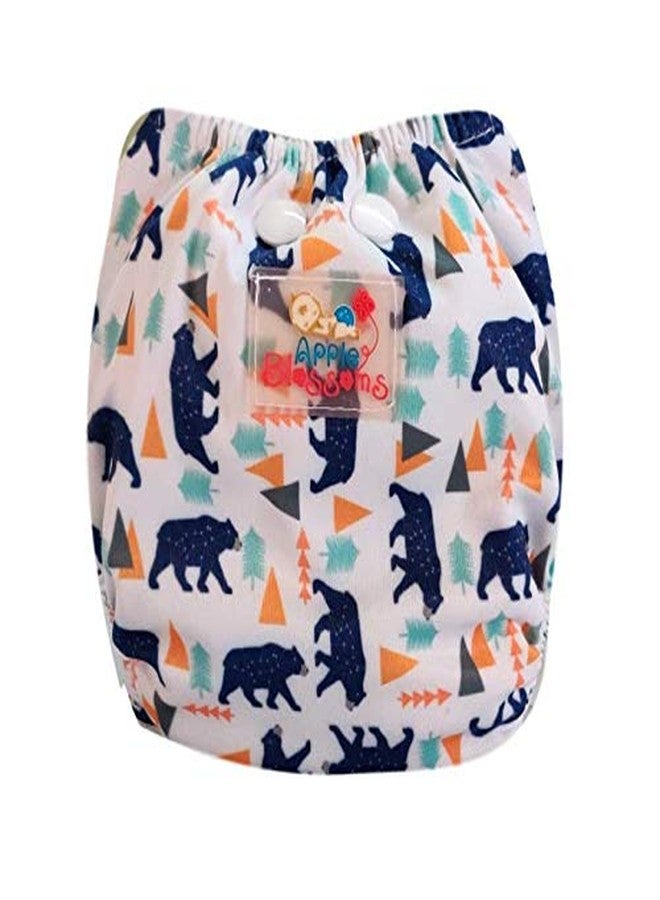 Apple Blossoms Reusable Cloth diaper for babies 3M to 3Y | CPSIA Certified 300+wash |Washable & Adjustable Snap Button | pack includes 1 Diaper with 2 organic Bamboo cotton inserts - Image 2