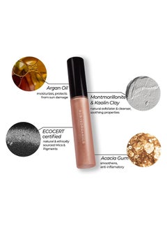 Ruby's Organics ظلال العيون السائلة والمعدنية للنساء - لونا، وردي باهت معدني، فضي، 6.5 مل  - Image 3