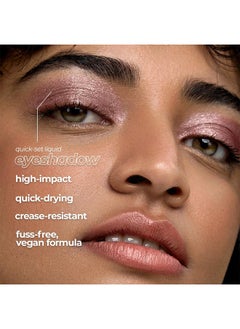 Ruby's Organics ظلال العيون السائلة والمعدنية للنساء - لونا، وردي باهت معدني، فضي، 6.5 مل  - Image 4