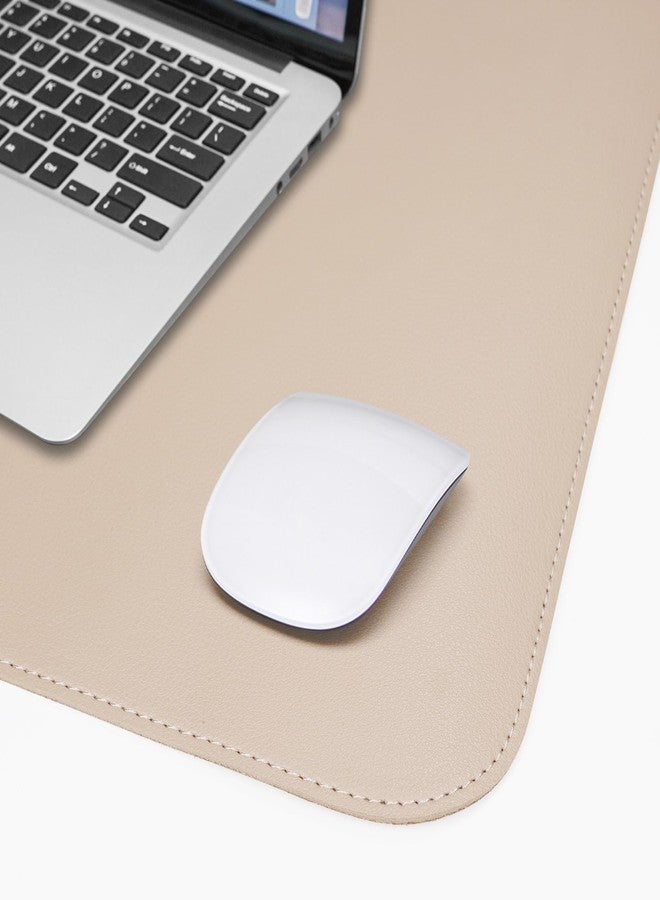 AFIING Leather Desk pad Protector, Large Desk mat with Natural Cork & PU Leather,Mouse pad,Non-Slip Office Desk Mat,Waterproof Desk Writing Pad for Office and Home (47in*17in, Beige) - Image 4