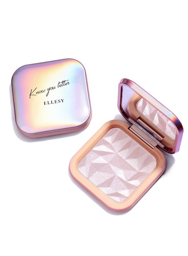 ELLESY Highlighter Makeup Palette Glitter Pink Highlighter Palette Shimmer Highlighter Powder Suit All Skin Tones-DAWN GLOW - Image 1