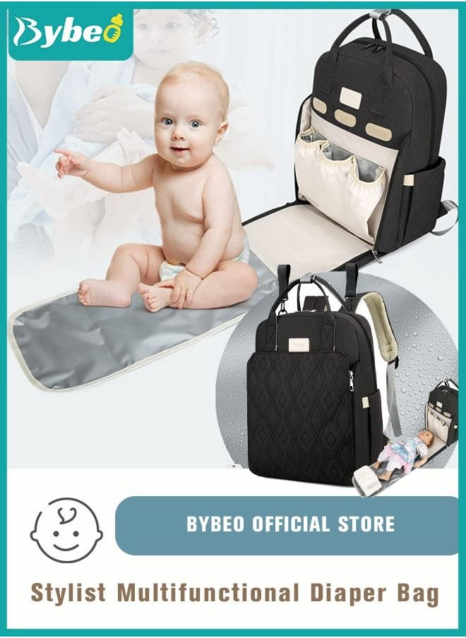 Bybeo Fashionable Baby Diaper Backpack with Changing Station Waterproof Large Capacity Multifunction Maternity Mummy Bags  - Image 1