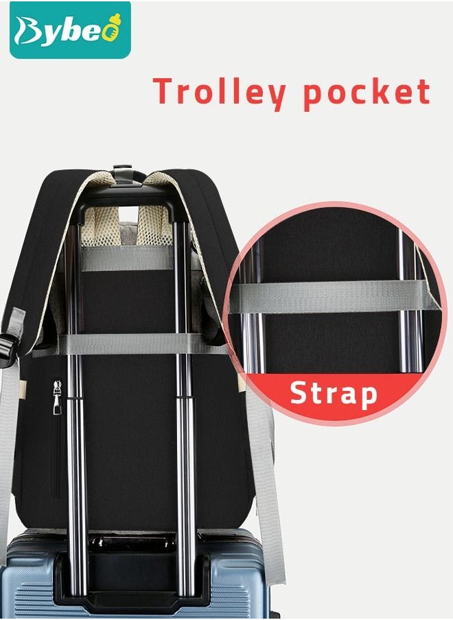 Bybeo Fashionable Baby Diaper Backpack with Changing Station Waterproof Large Capacity Multifunction Maternity Mummy Bags  - Image 4