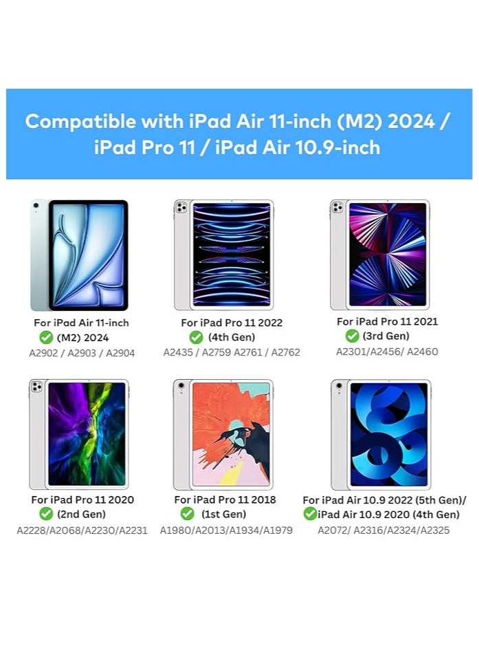 Generic - Arabic and English Keyboard Case for iPad Air 11-inch (M2) & iPad Pro 11 inch (1st/2nd/3rd/4th Generation) – Magic-Style Magnetic Keyboard Case with Multi-Touch Trackpad Compatible with 10.9” iPad Air 4th/5th Gen. - Image 1