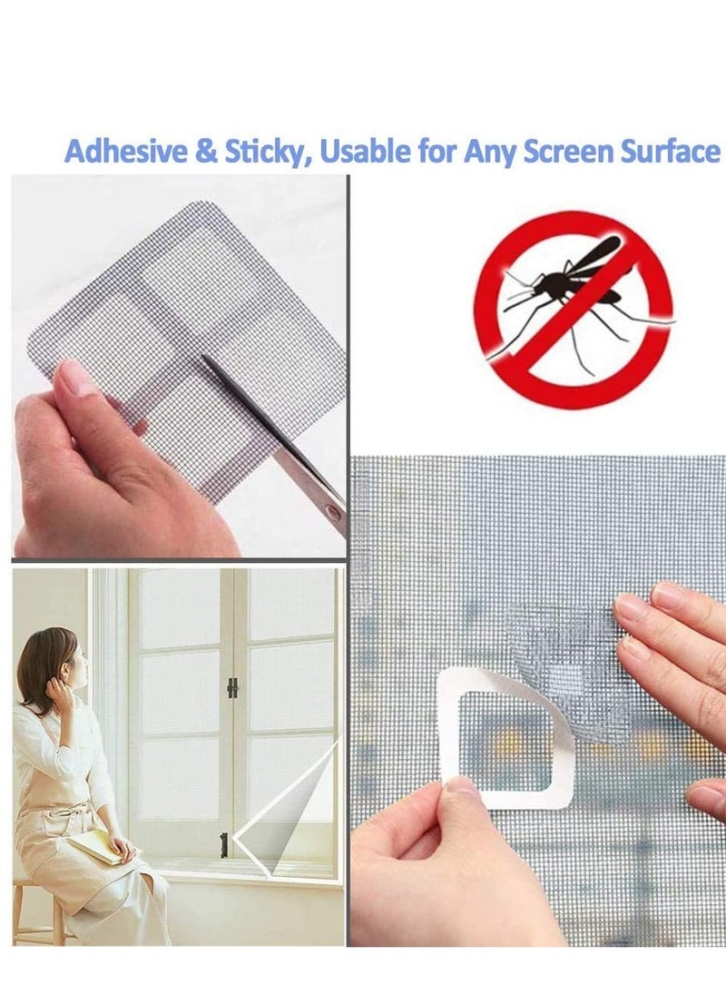 SYOSI - Fly Screen Nets 3 Pack 1.3m x 1.5m Mosquito Insect Mesh Protector Kit with Self Adhesive Tapes Rolls Tape Transparent Cut Without Drilling Bug Bee ProtectorWhite for Window - Image 1
