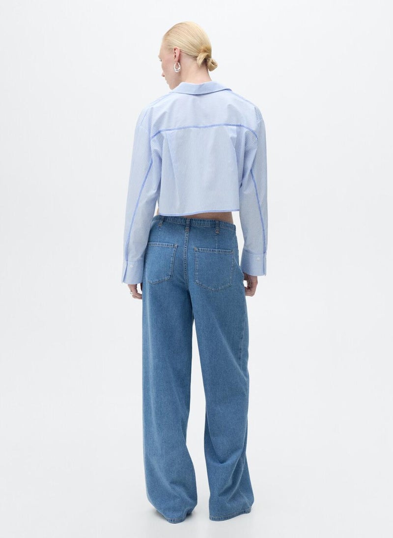 MANGO Wideleg Denim Trousers With Belt  - Image 2