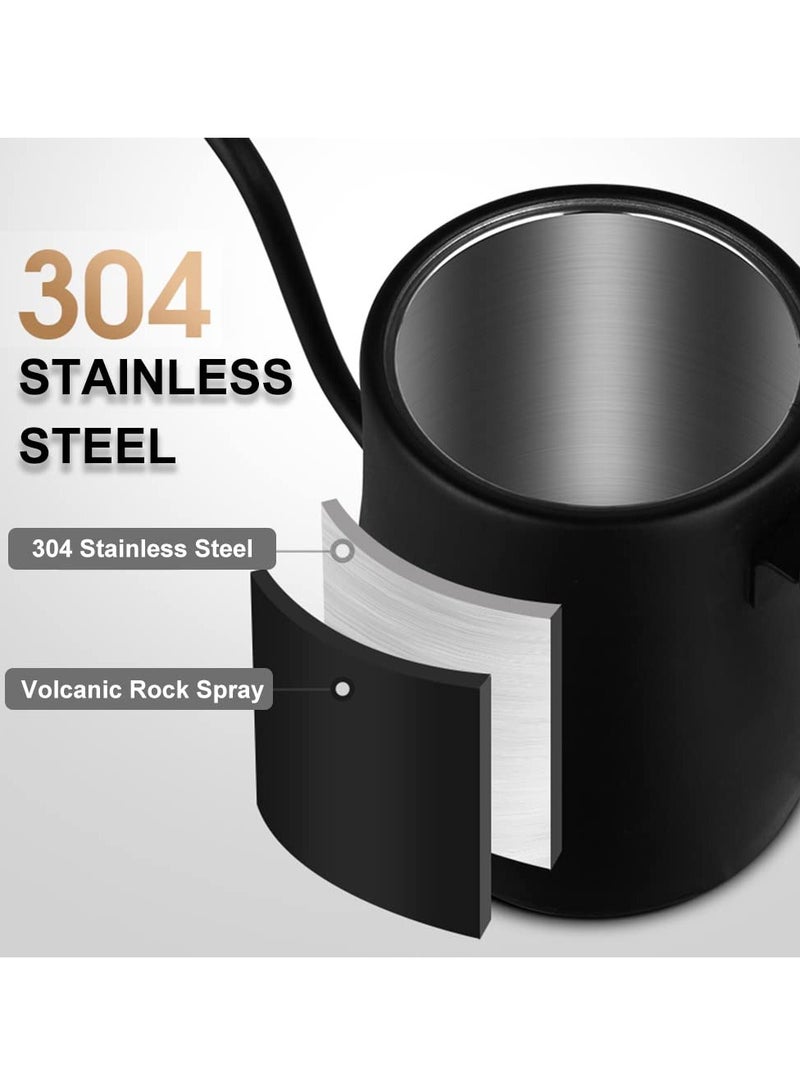 ET-LIFE Electric Gooseneck Kettle 0.8L, 304 Stainless Steel Coffee and Tea Pot, Automatic Temperature Control and Constant Temperature, 1000W Quick Heating (Black) - Image 4