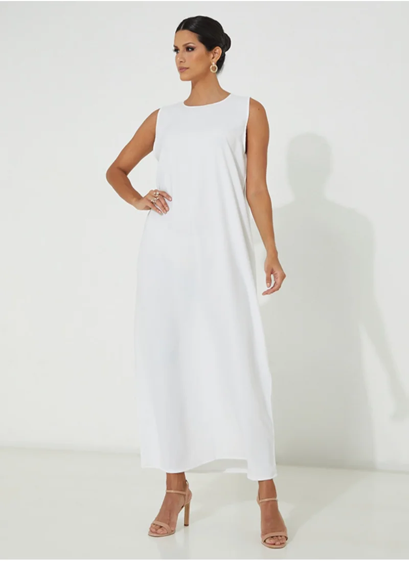 Rosette Abaya INNER White Dress