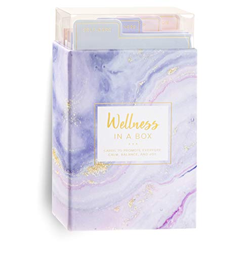 Eccolo Wellness in a Box, 60 Encouragement Cards, Health and Wellness Cards with 4 Tabbed Dividers for Self-Care, Mindfulness, Sleep & Intuition, Card Box with Guided Cards (4.6-x-7-x-1.1 Inches) - Image 1