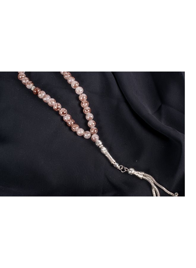 The Black Pearl Accessories Brown Alabaster Stone Prayer Bead of 33 Beads  - Image 3