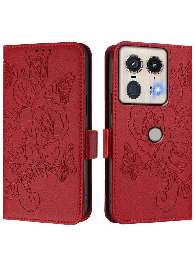 S-TOP Case For Motorola Edge 50 5G Global Embossed Rose RFID Anti-theft Leather Phone Case - Image 3