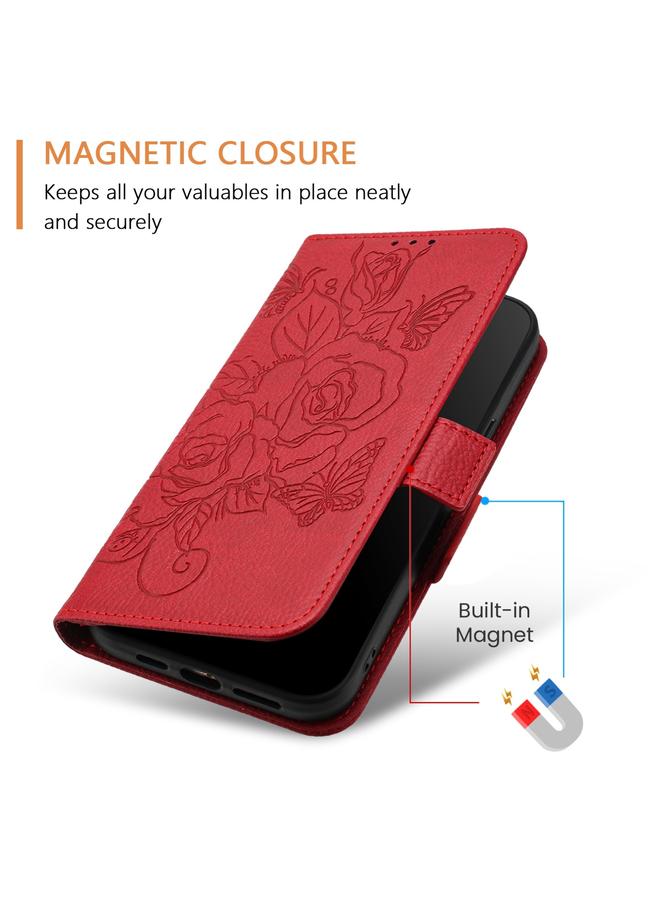 S-TOP Case For Motorola Edge 50 5G Global Embossed Rose RFID Anti-theft Leather Phone Case - Image 5