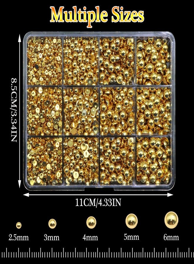 BELICEY Gold Nail Pearls Kits Multisize Flatback Pearl Beads for Nails Acrylic Half Round Pearls for DIY Craft with B7000 Jewelry Glue Pearl Nail Charms Nail Jewels Decorations with Tweezer Picker Pen - Image 2