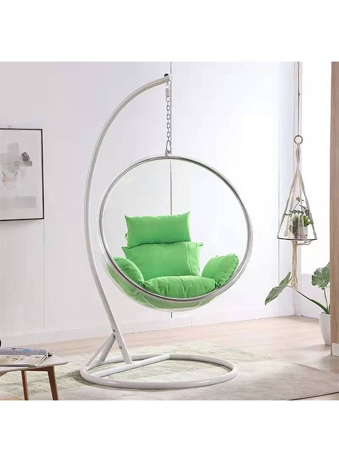 YULAN High Quality Indoor Swing Hanging Chair Acrylic Ball Bubble Chair With Stand Green