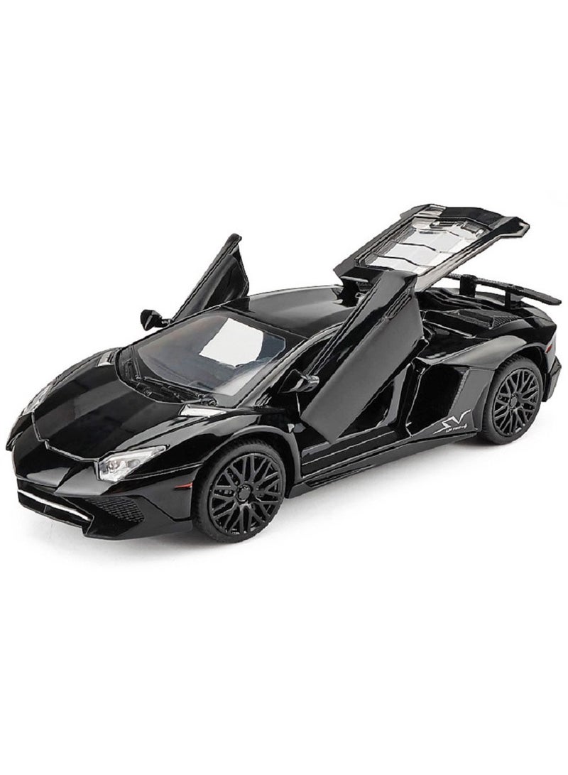 HALAMODO 1:32 Lamborghini LP750-4 Alloy Sports Car Model , Force Control With Light & Sound Pull Back Toy Car , Racing Collectible , Model Car for Kids Boy Girl Gift, Black 15.2 cm*6.4 cm*3.8 cm - Image 1