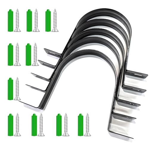 Pertresion Dust Collection Hose and Pipe Holder Adjustable Hangers Bracket Dont Broken Like Plastic After Long Time Durable Spray Iron 5 PCS Black 4 Inch - Image 1