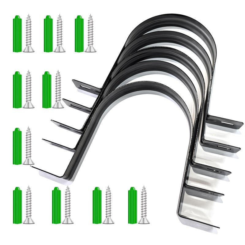Pertresion Dust Collection Hose and Pipe Holder Adjustable Hangers Bracket Dont Broken Like Plastic After Long Time Durable Spray Iron 5 PCS Black 4 Inch - Image 2
