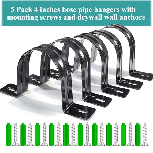 Pertresion Dust Collection Hose and Pipe Holder Adjustable Hangers Bracket Dont Broken Like Plastic After Long Time Durable Spray Iron 5 PCS Black 4 Inch - Image 3