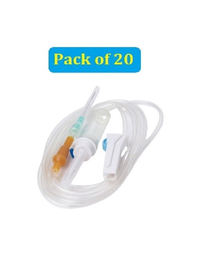 Generic Pack of 20 Disposable Infusion ( IV Set) 