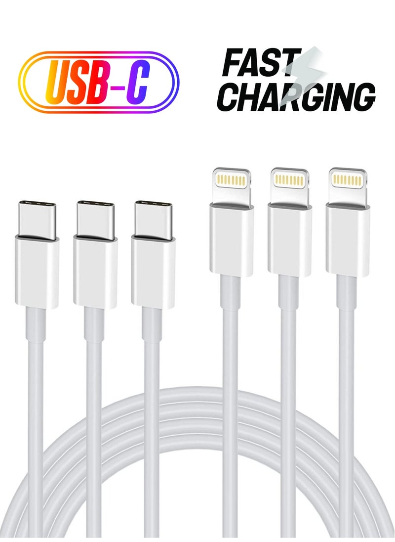ELTRAZONE - USB C to Lightning Cable 3PACK 2M Fast Charger Cable, iPhone Charger Cord Compatible with iPhone 14/13/12/11 Pro Max/XS MAX/XR/XS/X/8/7/Plus - Image 1