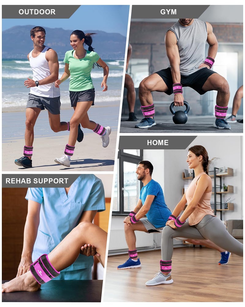 Fragraim Adjustable Ankle Weights 1-10 LBS Pair with Removable Weight for Jogging, Gymnastics, Aerobics, Physical Therapy, Resistance Training|Each 1-5 LBS, Total 10LBS, Purple - Image 5