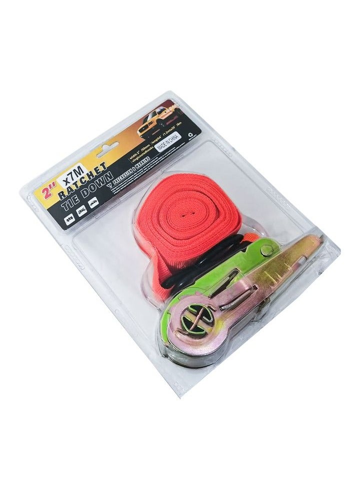 Ratchet Tie Down Strap 2 X 7 Meter Cargo Ratchet Strap Rope Cam Buckle Truck Padded Cam Lock Heavy Duty Lashing Strap - Image 3