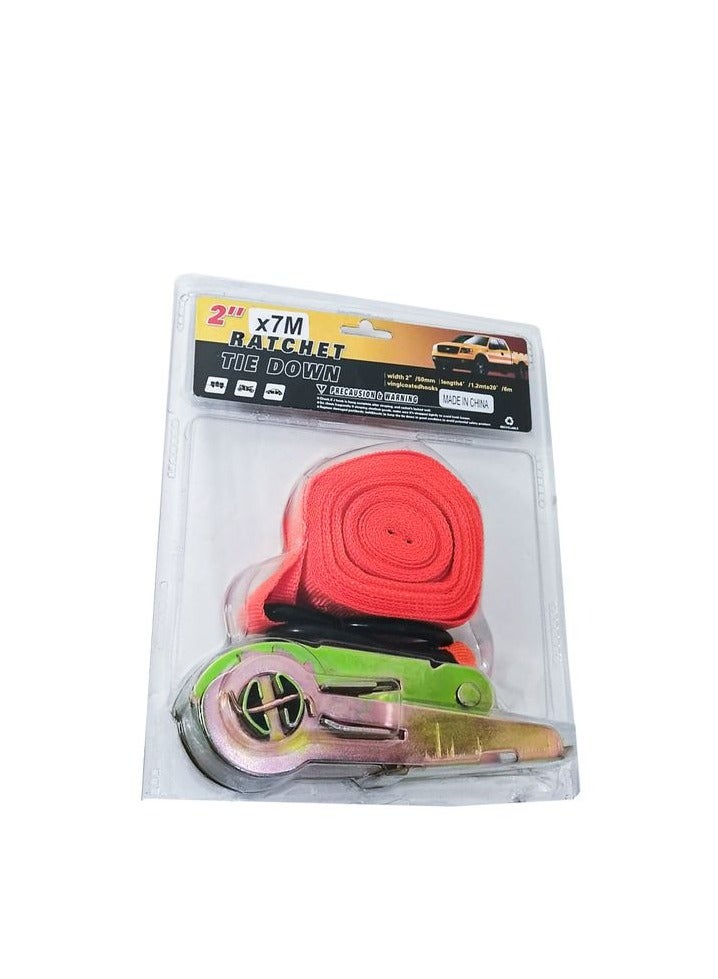 Ratchet Tie Down Strap 2 X 7 Meter Cargo Ratchet Strap Rope Cam Buckle Truck Padded Cam Lock Heavy Duty Lashing Strap - Image 4
