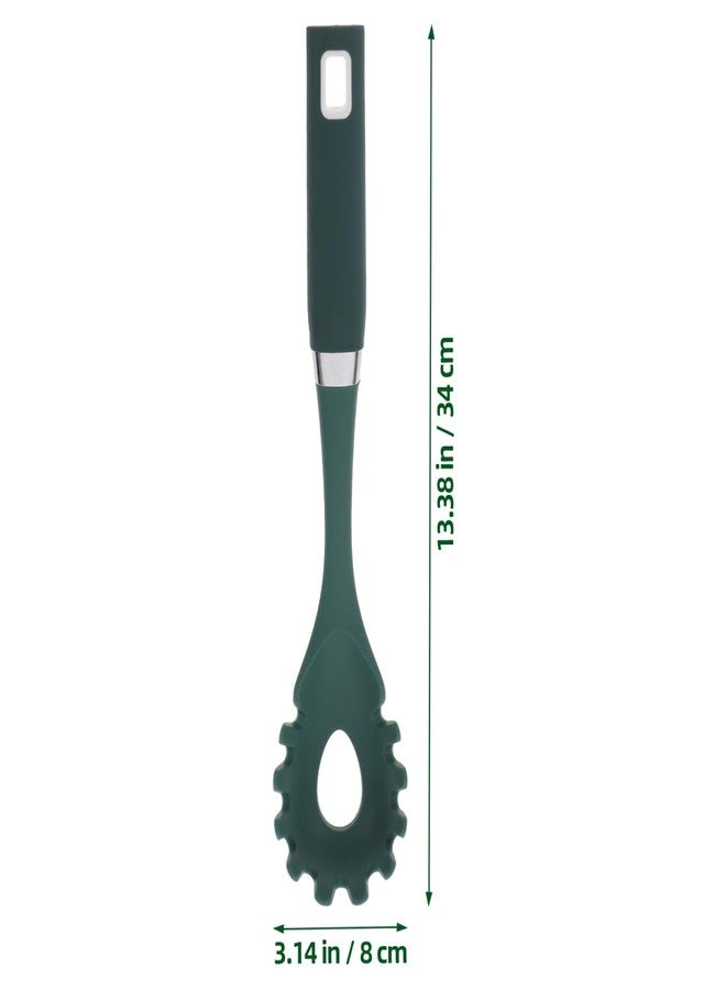 PRETYZOOM Silicone Spaghetti Spoon with Long Handle Multifunctional Pasta Claw Utensil with Drainage and Serrated Edges Comfortable Grip for Easy Noodle Serving and Straining - Image 5