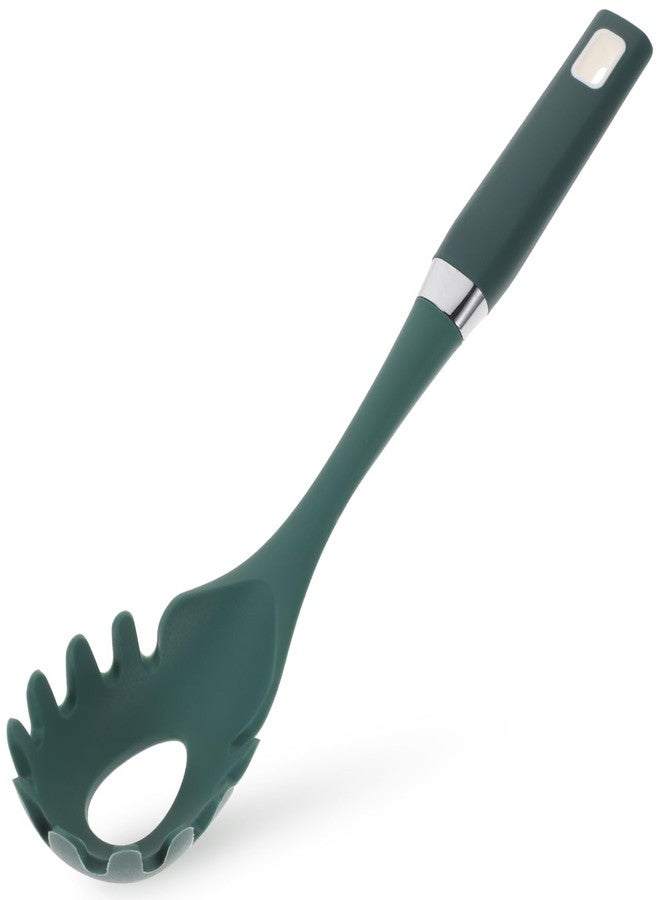 PRETYZOOM Silicone Spaghetti Spoon with Long Handle Multifunctional Pasta Claw Utensil with Drainage and Serrated Edges Comfortable Grip for Easy Noodle Serving and Straining - Image 1