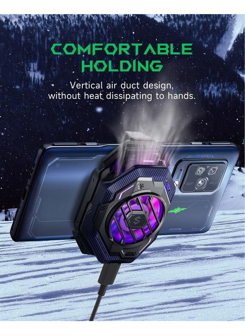 BlackShark Mobile Phone Cooler, Cellphone Cooling Fan for 2.63-3.46 inches iPhone/Android, Sleep Timer/Fan Speed Settings RGB Phone Radiator, FunCooler 3 Pro  - Image 5