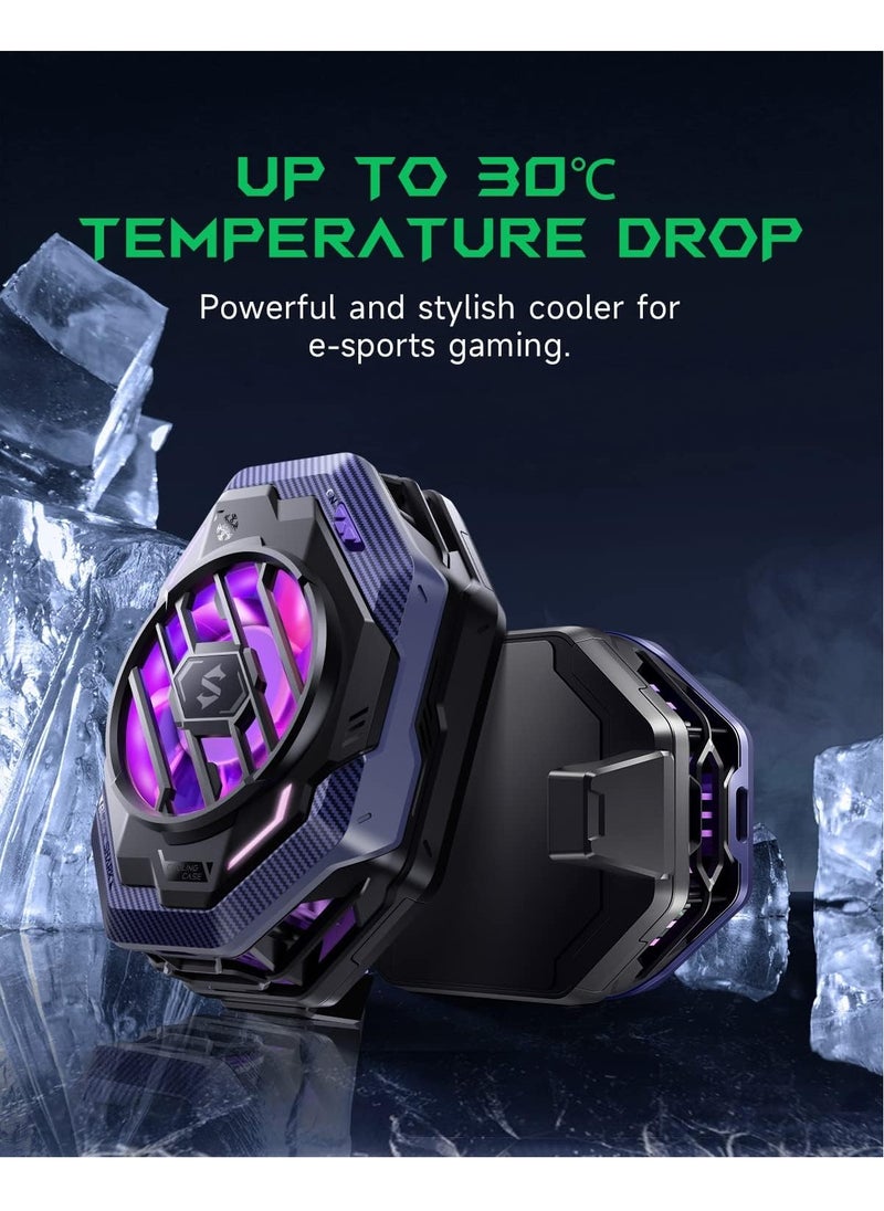 BlackShark Mobile Phone Cooler, Cellphone Cooling Fan for 2.63-3.46 inches iPhone/Android, Sleep Timer/Fan Speed Settings RGB Phone Radiator, FunCooler 3 Pro  - Image 2