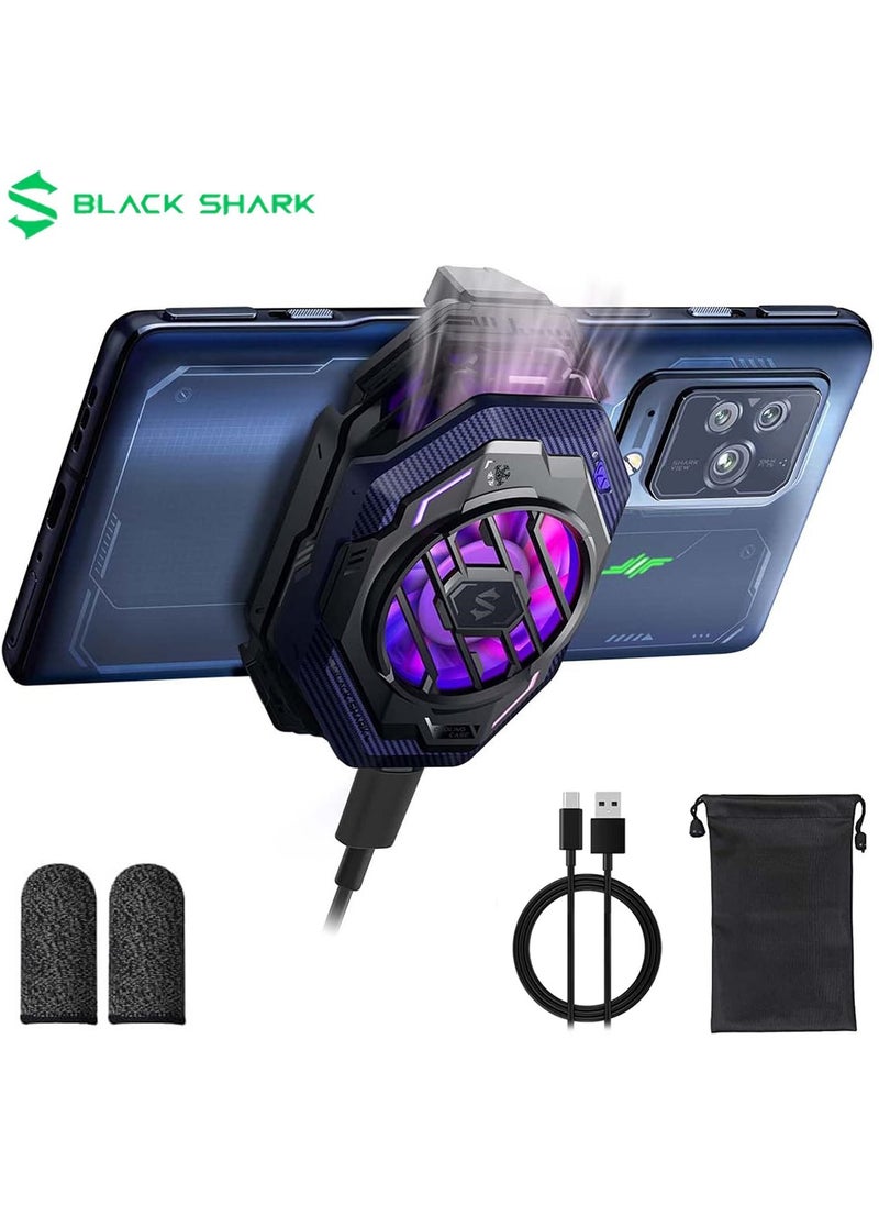 BlackShark Mobile Phone Cooler, Cellphone Cooling Fan for 2.63-3.46 inches iPhone/Android, Sleep Timer/Fan Speed Settings RGB Phone Radiator, FunCooler 3 Pro  - Image 1