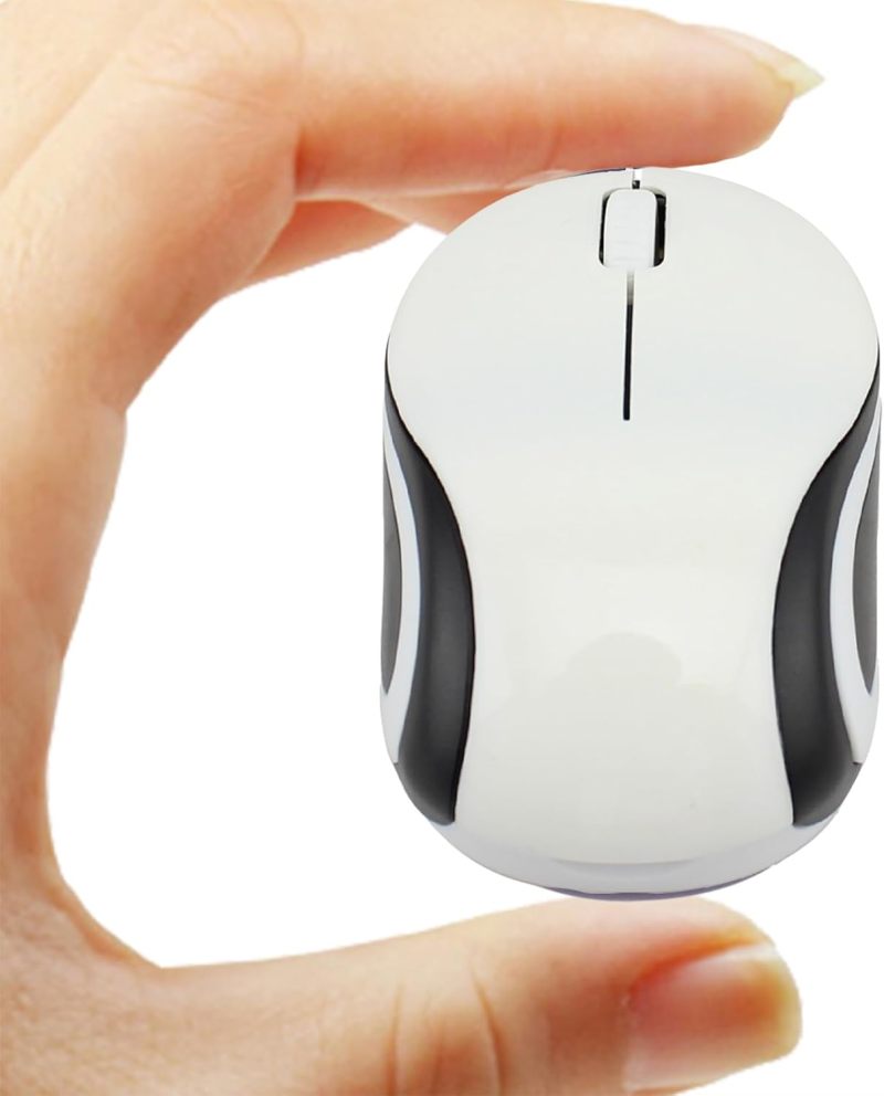 فأرة لاسلكية صغيرة: 2.4 جيجاهيرتز USB بصرية 3 أزرار، تتبع دقيق 1000 نقطة في البوصة، قبضة مريحة وسلسلة - فأرة زرقاء لطيفة محمولة مناسبة للمنزل والمكتب والسفر، مناسبة لأيدي متوسطة وصغيرة - Image 2