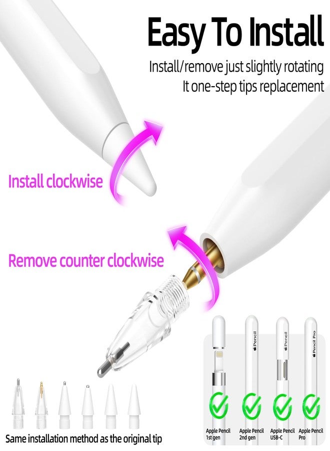 JOOSKO رؤوس بديلة مطورة من JOOSKO لقلم Apple Pencil Pro/USB-C/الجيل الثاني/الجيل الأول (مع علبة تخزين، رؤوس معدنية مختلطة مقاومة للتآكل لملحقات قلم iPad (عبوة من 6 قطع، أزرق)) - Image 2