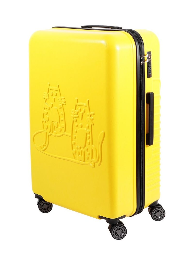 بيج ديزاين تصميم قطط خفيف الوزن للحمل مع عجلة دوارة ونظام قفل أصفر 28 بوصة - Image 2