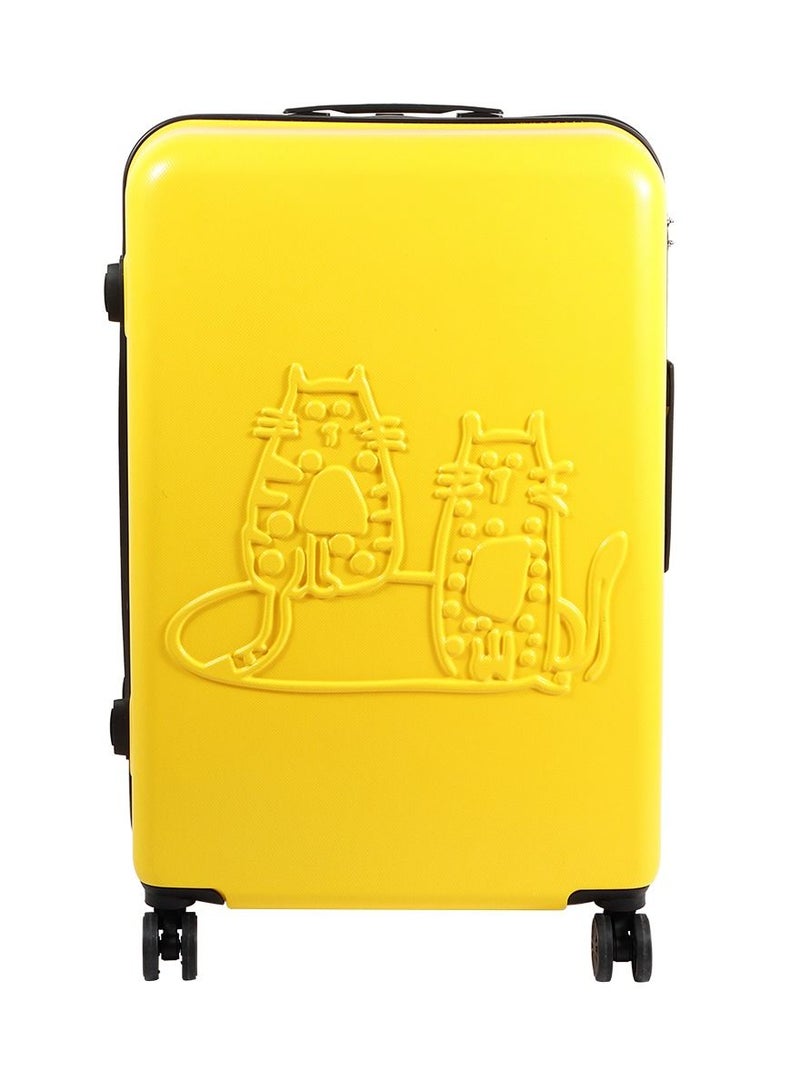 بيج ديزاين تصميم قطط خفيف الوزن للحمل مع عجلة دوارة ونظام قفل أصفر 28 بوصة - Image 1