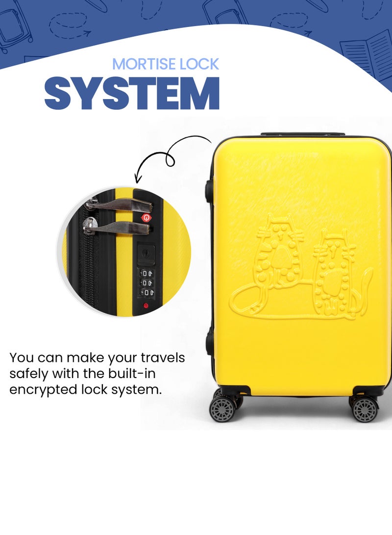 بيج ديزاين تصميم قطط خفيف الوزن للحمل مع عجلة دوارة ونظام قفل أصفر 28 بوصة - Image 5