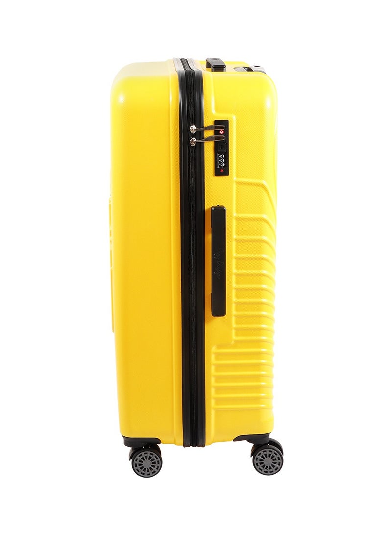 Biggdesign Lightweight Cats Design Checked Luggage with Spinner Wheel and Lock System Yellow 28-Inch