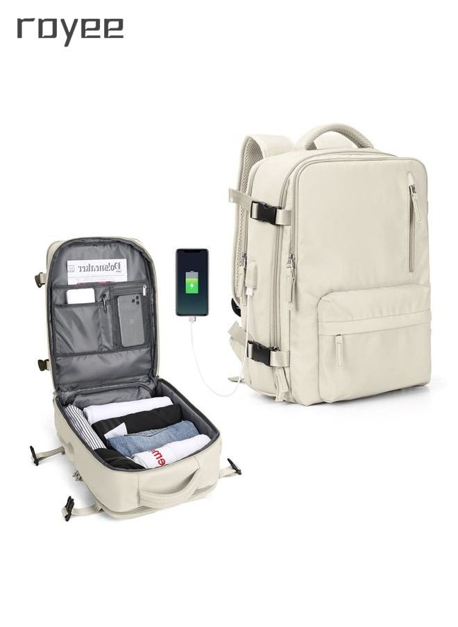 Royee - 16.5 Inch Laptop Backpack Flight Approved Travel Backpack for Men and Women Carry On Backpack with USB Charging Port Shoe Compartment  College School Bag - Image 1