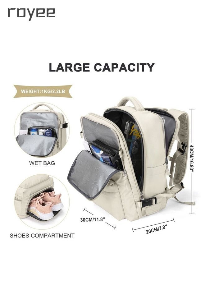 Royee - 16.5 Inch Laptop Backpack Flight Approved Travel Backpack for Men and Women Carry On Backpack with USB Charging Port Shoe Compartment  College School Bag - Image 1