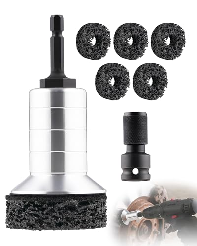 FAITIO Wheel Brake Hub Cleaning DiscCleaner Resurfacing Tool Metel Hub Drill Brush Attachments for Rust Remover Wheel Bolt Stud Cleaner Fits Power Drill or 12 Impact Driven Wrenches for Brake Rotors Hubs - Image 1