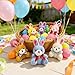 Abakuku 12 Pcs Prefilled Easter Eggs Plush Toy 235in Bright Colorful Eggs Prefilled with Variety Plush Bunnies Easter Basket Stuffers Party Favors Gift Bags - Image 4