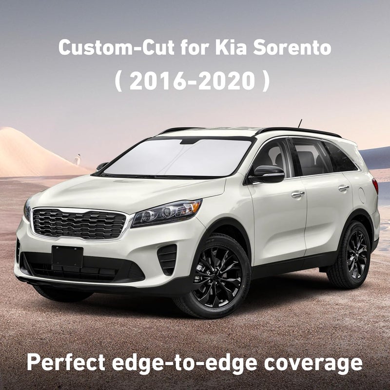 إيكونور واقي شمسي للزجاج الأمامي من لسيارة Kia Sorento 2016-2018 2019 2020، واقي شمسي للزجاج الأ��امي والنافذة، حاجب وحامي من الأشعة فوق البنفسجية والحرارة، إكسسوارات سيارة - Image 2