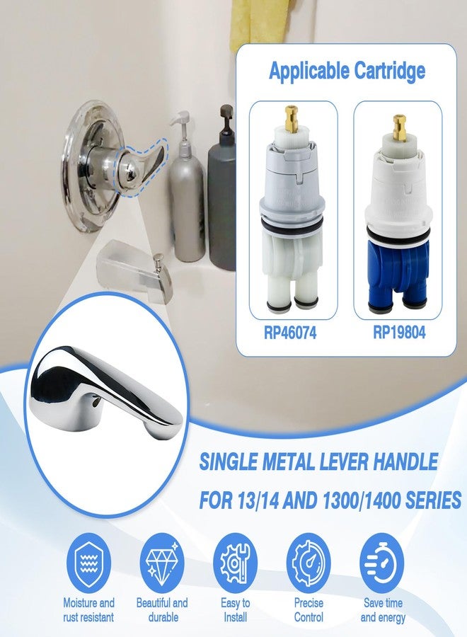 Tearel Single Metal Lever Handle Kit for 1300/1400 Series Tub Faucet for Delta H79, Chrome - Image 3