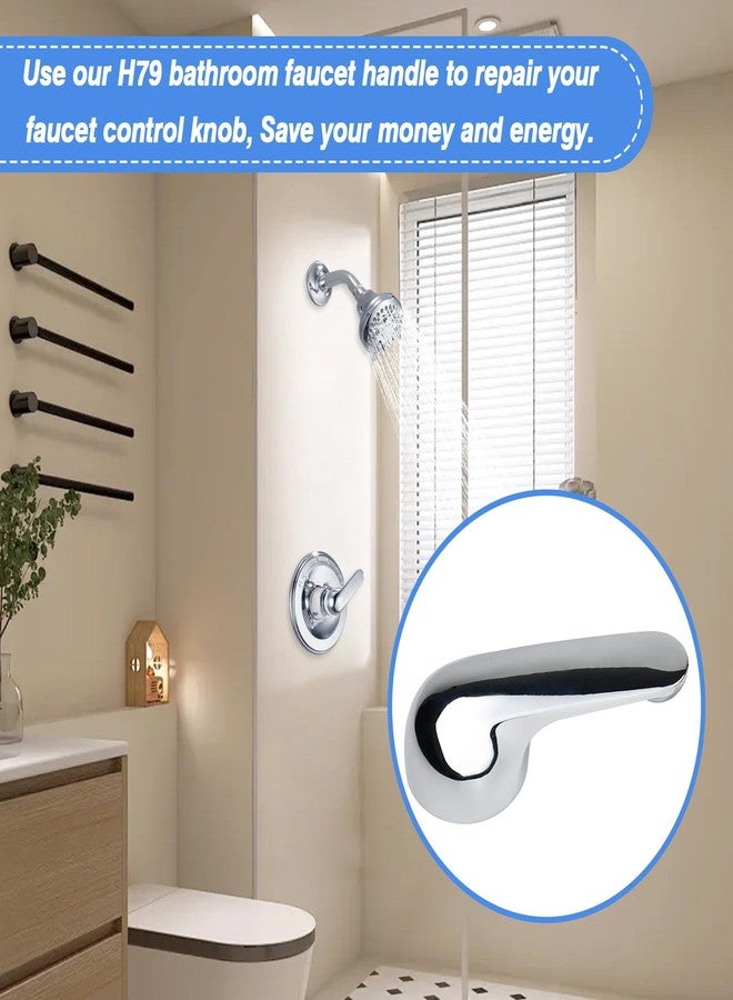 Tearel Single Metal Lever Handle Kit for 1300/1400 Series Tub Faucet for Delta H79, Chrome - Image 4