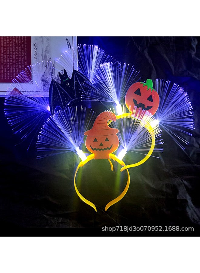 Cross-border Halloween Party Luminous Pumpkin Lantern Hoop Ghost Festival Stage Performance Supplies Skull Head Hoop Hair Hoop Props 