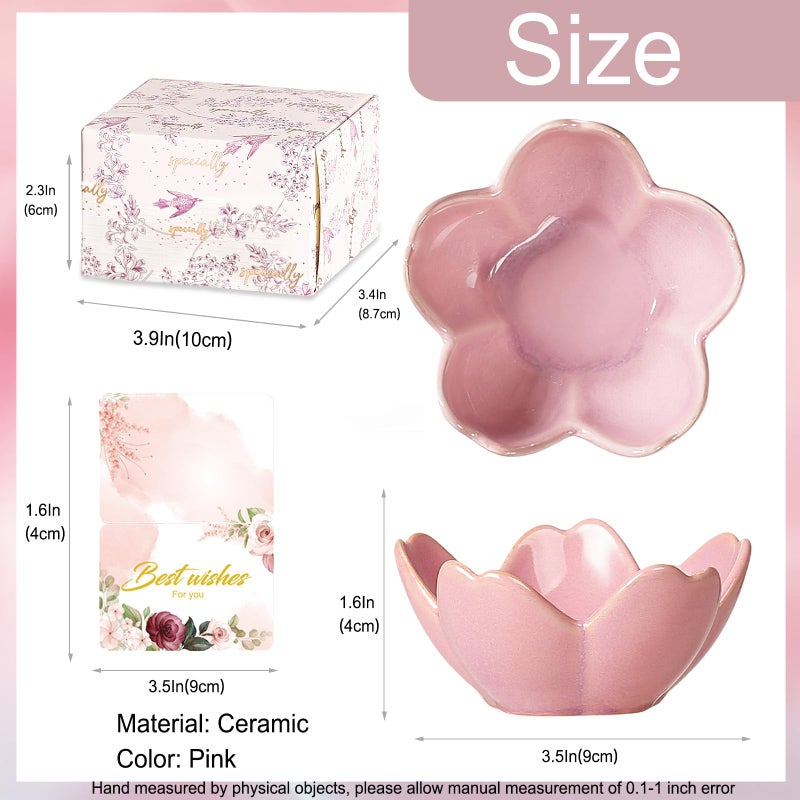 Binoster Jewelry Dish Birthday Christmas Gifts For Women Ceramic Ring Holder Jewelry Tray Vanity Organizer Pink Room Decor Aesthetic Dorm Bathroom Decor Decorative Trinket Dish for Rings Earrings Necklaces - Image 5