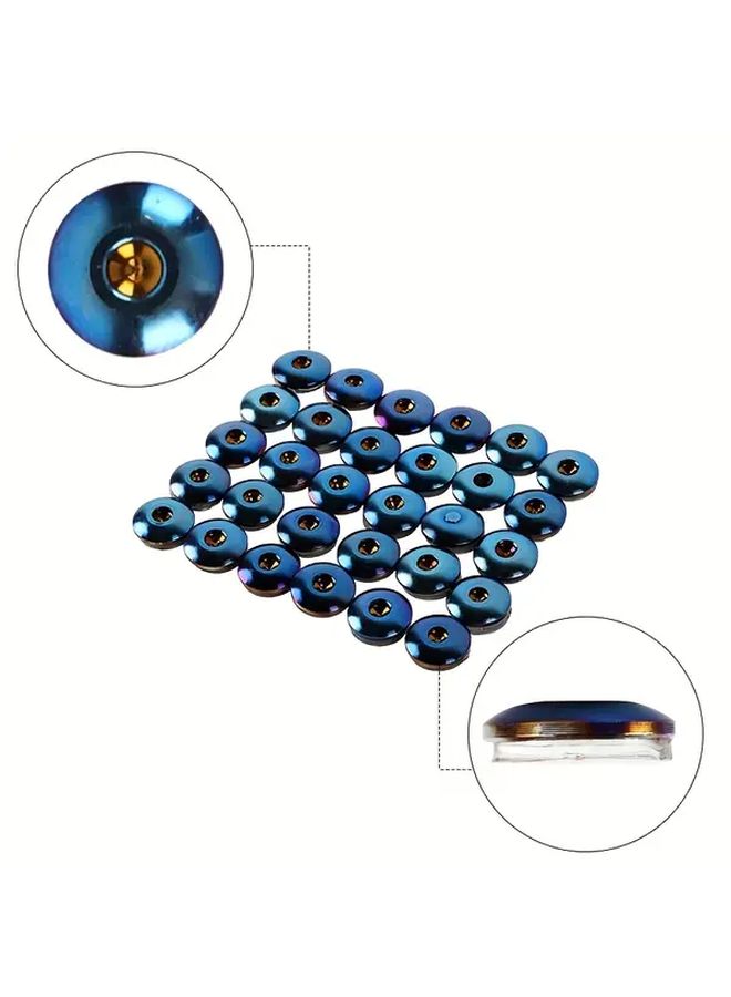 30pcs Baked Blue Car Exterior Rivets Wheel Lip Rivet Nuts Easy Install Pointed Plastic Faux Rivets - Image 4