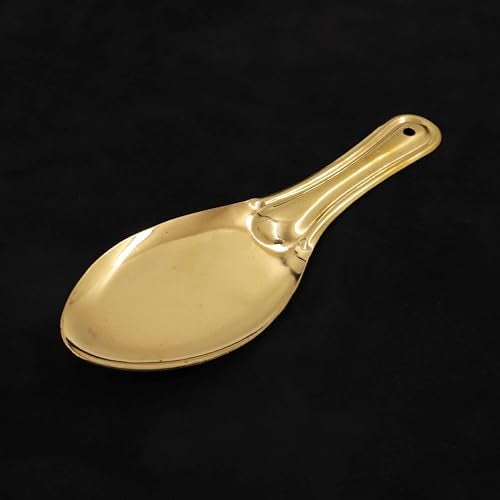Putrika Traditional Handcrafted Brass Utensil | Rice Serving Spoon | Cooking Spoon | Tableware | Dinnerware - Brass Anna Karandi [Weight: 85gm Length:22cm] - Image 1